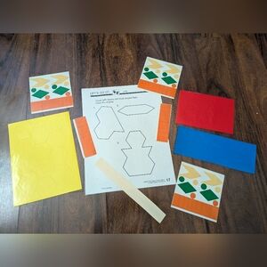 Vintage 1986 2 Sided Geometric Pattern Block Sheet & New pattern block Stickers